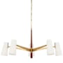 Visual Comfort Olina 5 Light 42" Wide Chandelier Hand-Rubbed Antique Brass / Mahogany / Linen
