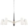 Visual Comfort Olina 5 Light 42" Wide Chandelier Polished Nickel / Ebony / Linen