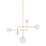 Visual Comfort Linnea 57" Wide LED Chandelier Hand-Rubbed Antique Brass / Clear Glass