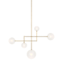 Visual Comfort Linnea 57" Wide LED Chandelier Hand-Rubbed Antique Brass / Soft Etched Glass