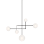 Visual Comfort Linnea 57" Wide LED Chandelier Modern Iron / Soft Etched Glass