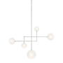 Visual Comfort Linnea 57" Wide LED Chandelier Polished Nickel / Soft Etched Glass