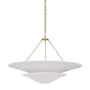 Visual Comfort Mollino 6 Light 40" Wide Chandelier Hand-Rubbed Antique Brass / Plaster White