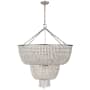 Visual Comfort Jacqueline 32" Two-Tiered Chandelier with Draped Clear Glass by AERIN Burnished Silver Leaf