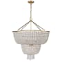 Visual Comfort Jacqueline 32" Two-Tiered Chandelier with Draped Clear Glass by AERIN Hand Rubbed Antique Brass