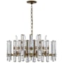 Visual Comfort Bonnington 32" Large Chandelier with Crystal by AERIN Hand Rubbed Antique Brass