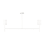 Visual Comfort Key 2 Light 52" Wide Linear Chandelier with Linen Shades Matte White