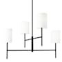 Visual Comfort Key 4 Light 32" Wide Chandelier with Linen Shades Midnight Black