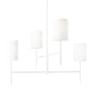 Visual Comfort Key 4 Light 32" Wide Chandelier with Linen Shades Matte White