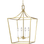Visual Comfort Southold 4 Light 18" Wide Taper Candle Pendant Burnished Brass