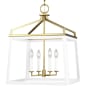 Visual Comfort Carlow 4 Light 18" Wide Taper Candle Pendant Matte White / Burnished Brass