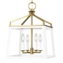 Visual Comfort Carlow 4 Light 14" Wide Taper Candle Pendant Matte White / Burnished Brass