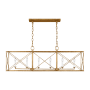 Visual Comfort Beatrix 6 Light 46" Wide Cage Linear Pendant Antique Gild