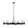 Visual Comfort Geneva 8 Light 42" Wide Chandelier Aged Iron