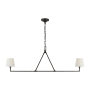 Visual Comfort Perth 2 Light 56" Wide Linear Chandelier Aged Iron