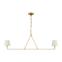 Visual Comfort Perth 2 Light 56" Wide Linear Chandelier Burnished Brass