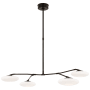 Visual Comfort Brindille 4 Light 48" Wide LED Chandelier with Frosted Glass Shades Gun Metal