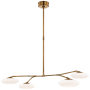 Visual Comfort Brindille 4 Light 48" Wide LED Chandelier with Frosted Glass Shades Soft Brass