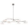 Visual Comfort Brindille 11 Light 65" Wide LED Chandelier with Frosted Glass Shades Polished Nickel