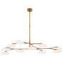 Visual Comfort Brindille 11 Light 65" Wide LED Chandelier with Frosted Glass Shades Soft Brass