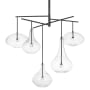 Visual Comfort Lomme 5 Light 38" Wide LED Chandelier with Clear Glass Shades Gun Metal