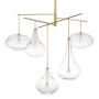 Visual Comfort Lomme 5 Light 38" Wide LED Chandelier with Clear Glass Shades Soft Brass