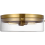 Visual Comfort Garrett 2 Light 19" Wide Flush Mount Drum Ceiling Fixture Burnished Brass