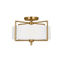 Visual Comfort Perno 2 Light 15" Wide Semi-Flush Drum Ceiling Fixture Burnished Brass