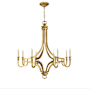 Visual Comfort Mykonos 8 Light 37" Wide Chandelier Antique-Burnished Brass / Natural Sidney Check