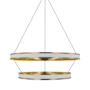 Visual Comfort Connery 41" Wide LED Ring Chandelier Matte White / Antique-Burnished Brass