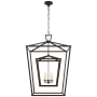 Visual Comfort Darlana 29" Extra Large Double Cage Chandelier by E. F. Chapman Aged Iron