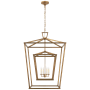 Visual Comfort Darlana 29" Extra Large Double Cage Chandelier by E. F. Chapman Gilded Iron
