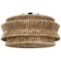 Visual Comfort Antigua 3 Light 30" Wide Semi-Flush Drum Ceiling Fixture Polished Nickel / Natural Abaca