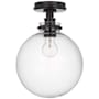 Visual Comfort Parkington 10" Wide Semi-Flush Globe Ceiling Fixture Bronze / Clear Glass