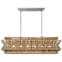 Visual Comfort Antigua 6 Light 54" Wide Linear Chandelier Polished Nickel / Natural Abaca