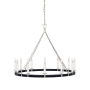 Visual Comfort Darlana 12 Light 40" Wide Candle Style Chandelier Polished Nickel / Black Rattan