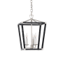 Visual Comfort Darlana 3 Light 10" Wide Lantern Chandelier Polished Nickel / Black Rattan