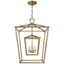 Visual Comfort Darlana 24" Large Double Cage Lantern by E. F. Chapman Gilded Iron