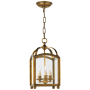 Visual Comfort Arch Top 8" Mini Lantern with Clear Glass by E. F. Chapman Antique Burnished Brass
