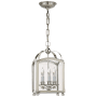 Visual Comfort Arch Top 8" Mini Lantern with Clear Glass by E. F. Chapman Polished Nickel