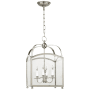Visual Comfort Arch Top 14" Small Lantern with Clear Glass by E. F. Chapman Polished Nickel