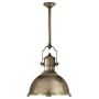 Visual Comfort Country 20" Industrial Large Pendant with Metal Shade by E. F. Chapman Antique Nickel