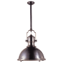 Visual Comfort Country 20" Industrial Large Pendant with Metal Shade by E. F. Chapman Bronze