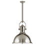 Visual Comfort Country 20" Industrial Large Pendant with Metal Shade by E. F. Chapman Polished Nickel