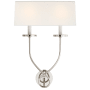 Visual Comfort Symmetric 2 Light 20" Tall Wall Sconce Polished Nickel