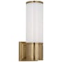 Visual Comfort Halford 14" Tall LED Bathroom Sconce Antique-Burnished Brass / White Glass