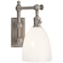 Visual Comfort Pimlico Single Light 6" Wide Bathroom Sconce with White Glass Shade Antique Nickel