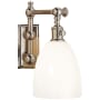 Visual Comfort Pimlico Single Light 6" Wide Bathroom Sconce with White Glass Shade Polished Nickel