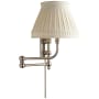 Visual Comfort Pimlico 17" High Plug-In Wall Sconce with Linen Shade Polished Nickel