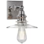 Visual Comfort Covington 12-3/4" High Wall Sconce with Clear Glass Shade Polished Nickel